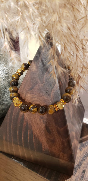 Tiger's Eye Bling Beaded Bracelet