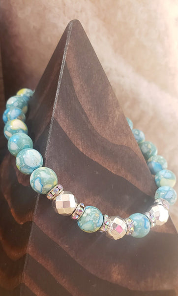 Turquoise Inspired Beaded Bracelet Set