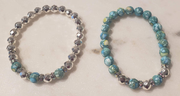 Turquoise Inspired Beaded Bracelet Set