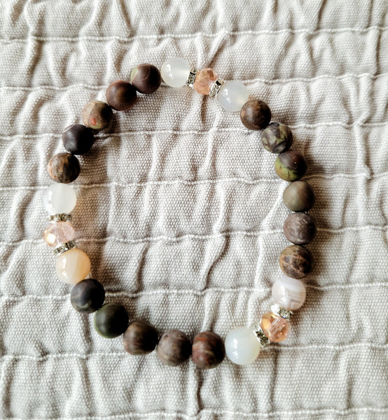 Flower Jasper Beaded Bracelet