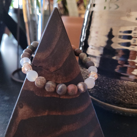 Flower Jasper Beaded Bracelet