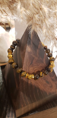 Tiger's Eye Bling Beaded Bracelet