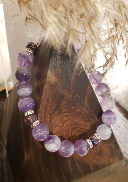 Amethyst Bling Beaded Bracelet