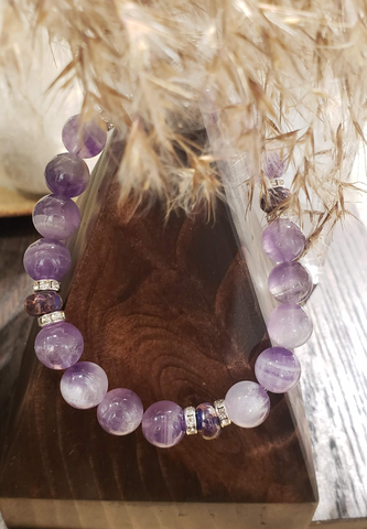 Amethyst Bling Beaded Bracelet