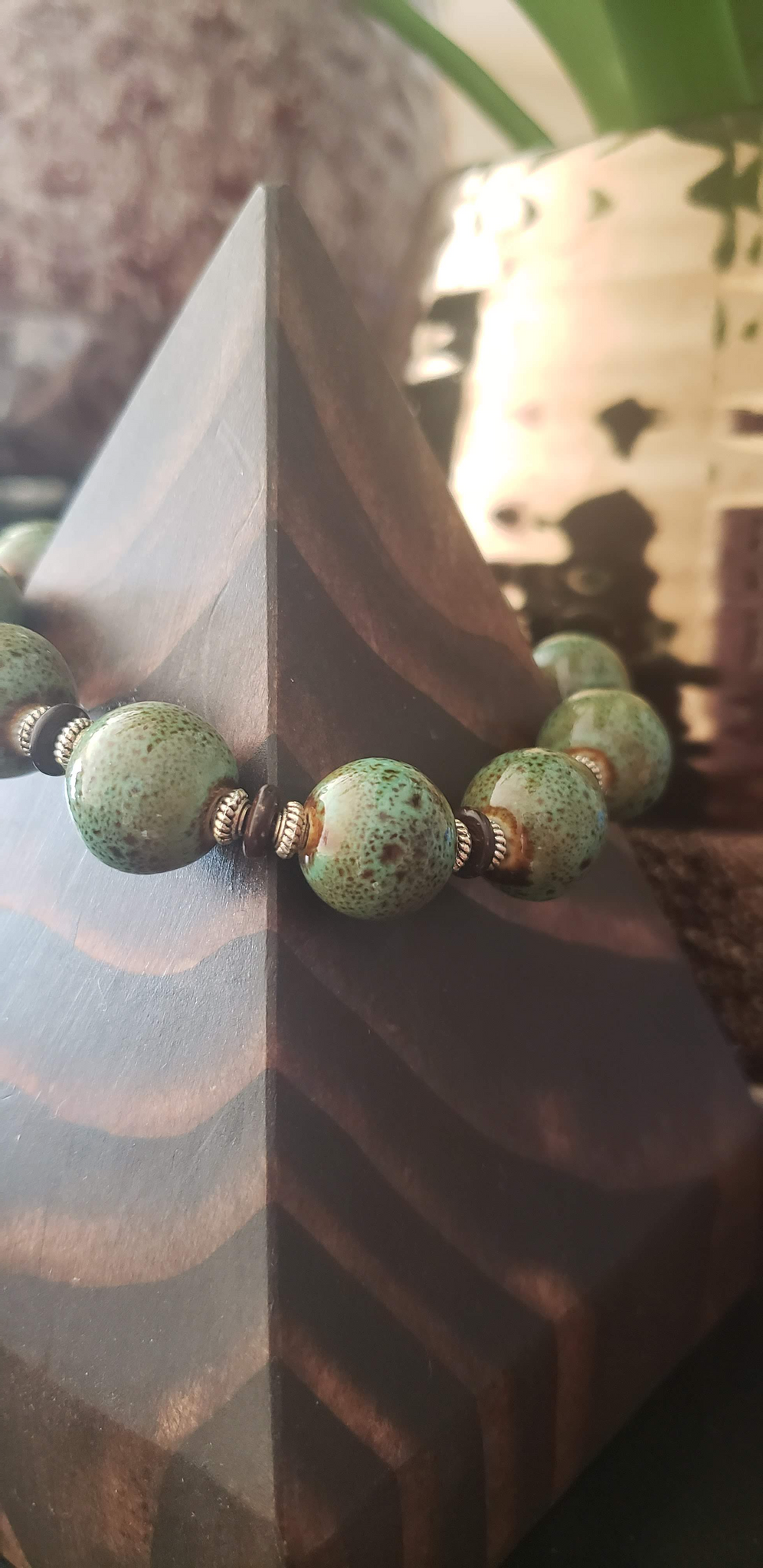 Green Ceramic Beaded Bracelet