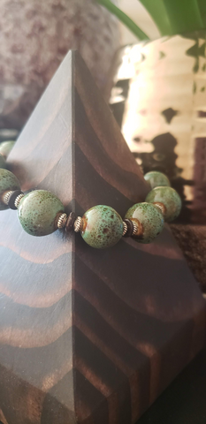 Green Ceramic Beaded Bracelet