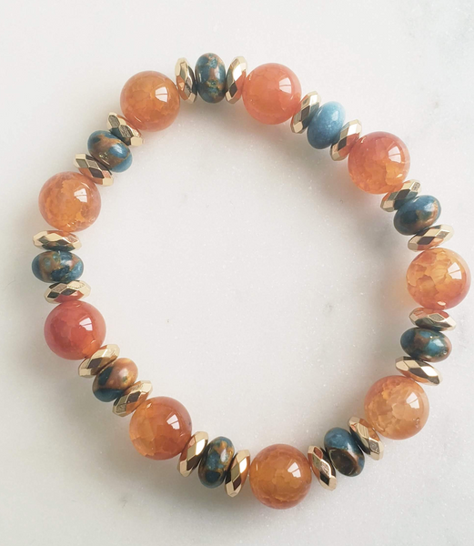 Fiery Jasper Beaded Bracelet