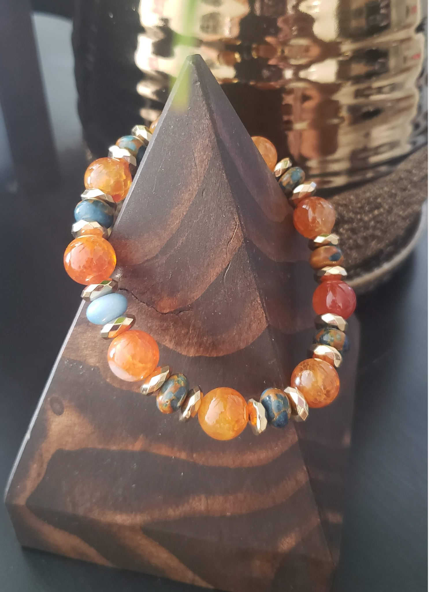 Fiery Jasper Beaded Bracelet