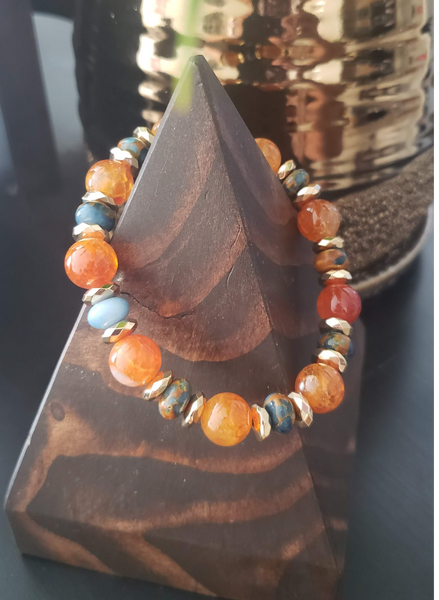 Fiery Jasper Beaded Bracelet