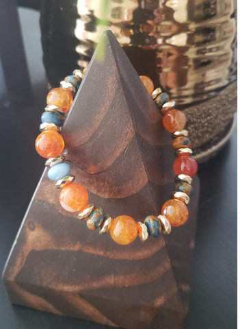 Fiery Jasper Beaded Bracelet